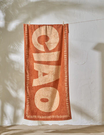 %100 Pamuk Ciao Plaj Havlusu Kiremit (90x150 cm)
