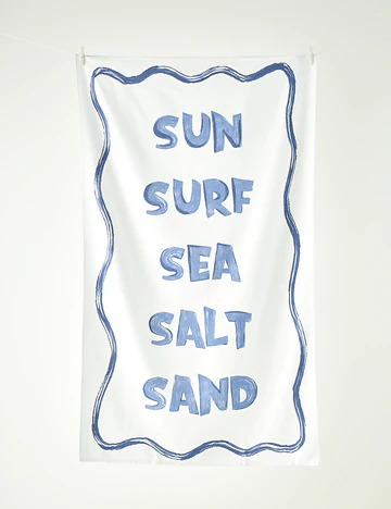 %100 Pamuk Marine Baskılı Plaj Havlusu Beyaz (90x150 cm)