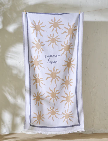 %100 Pamuk Summer Lover Peştamal Sarı (90x160 cm)