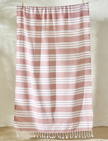 %100 Pamuk Stripe Peştamal Kiremit (90x160 cm)