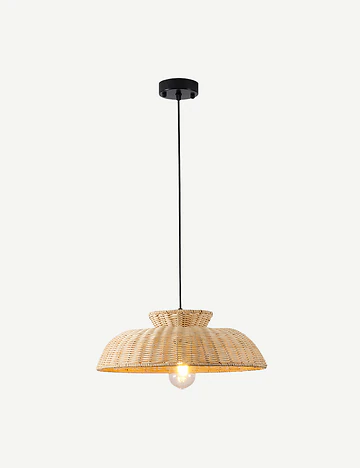 Polanco Tekli Rattan Sarkıt Avize Naturel (40x80 cm)