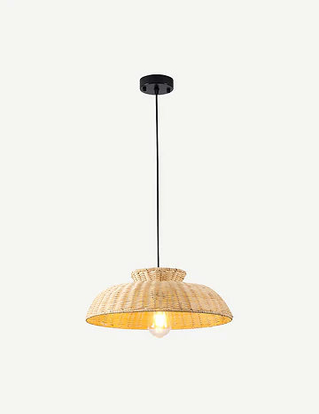 Polanco Tekli Rattan Sarkıt Avize Naturel (40x80 cm)