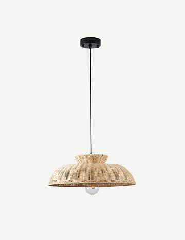 Polanco Tekli Rattan Sarkıt Avize Naturel (40x80 cm)