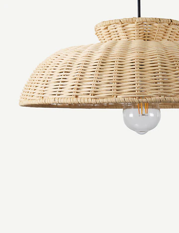 Polanco Tekli Rattan Sarkıt Avize Naturel (40x80 cm)