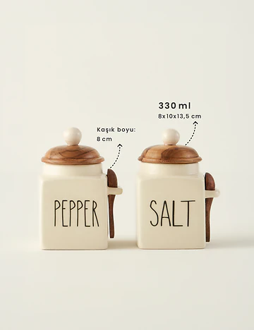 Pepper Seramik Kavanoz Krem (330 ml)