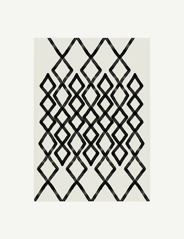 %100 Pamuk Spirit Kilim Beyaz-Siyah (120x180 cm)