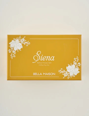 Siena New Bone 2'li Kahve Fincanı Seti Hardal (90 cc)