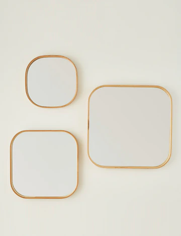 Square 3'lü Set Ayna Meşe (30x40x50 cm)