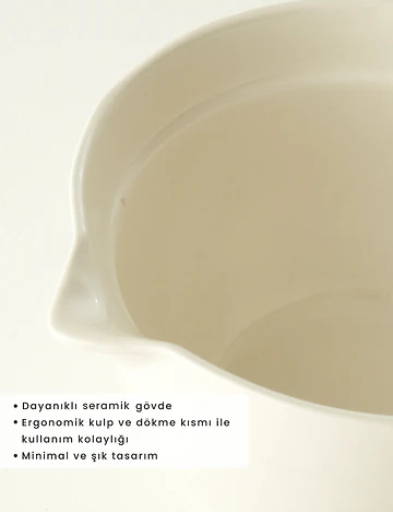 My Kitchen Seramik Karıştırma Kasesi Beyaz (1700 cc)