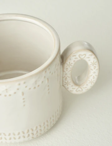 Joy Stoneware Yılbaşı 3'lü Kupa Seti Krem (390 cc)