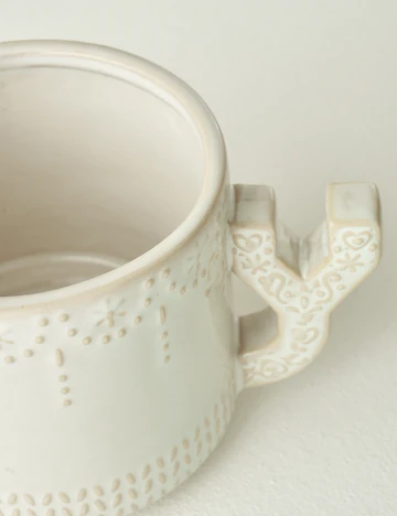 Joy Stoneware Yılbaşı 3'lü Kupa Seti Krem (390 cc)