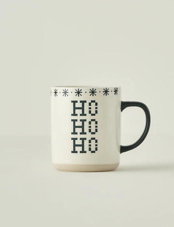 Hohoho Yılbaşı Stoneware Kupa Yeşil (470 cc)