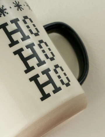 Hohoho Yılbaşı Stoneware Kupa Yeşil (470 cc)