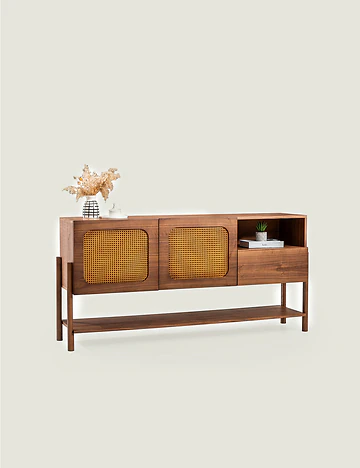 Rattan Konsol Ceviz (141x31x75 cm)
