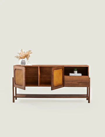 Rattan Konsol Ceviz (141x31x75 cm)
