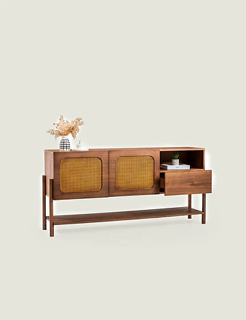 Rattan Konsol Ceviz (141x31x75 cm)