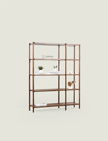 Rattan Kitaplık Ceviz (143x48x183 cm)