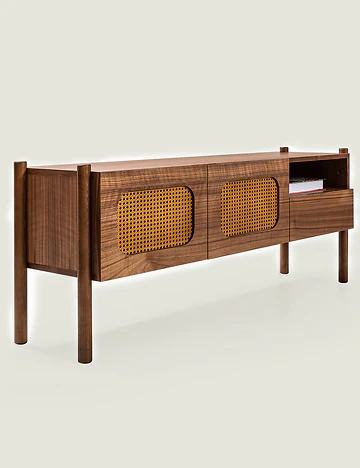 Rattan Tv Ünitesi Ceviz (145x42x58 cm)