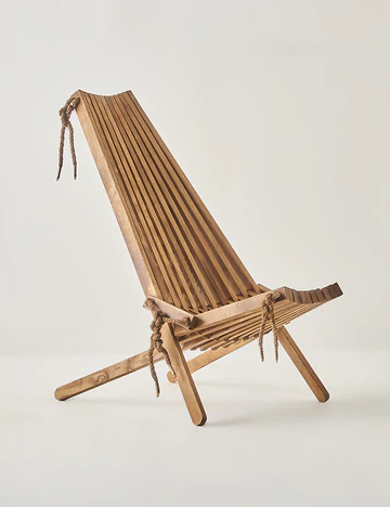 Tenby Doğal Ahşap Bahçe Sandalyesi Kadana Çamı Ağacından Naturel (48x97x30 cm)