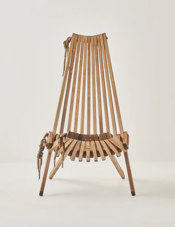 Tenby Doğal Ahşap Bahçe Sandalyesi Kadana Çamı Ağacından Naturel (48x97x30 cm)