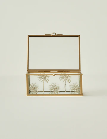 Palm Dekoratif Kutu Gold (10x13x5 cm)