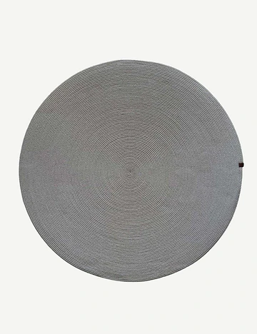 %100 Pamuk Mira Yuvarlak Halı Gri (80x80 cm)