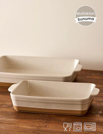 Margot Stoneware Fırın Kabı Beyaz (38,7x24,2x7,2 cm)