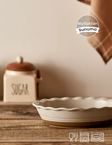 Margot Stoneware Fırın Kabı Beyaz (25,7x6,3 cm)
