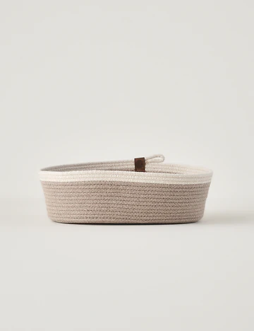 %100 Pamuk Brezia Oval Sepet 2'li Krem