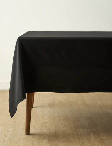 Clara Pamuklu Canvas Masa Örtüsü Siyah (150x250 cm)