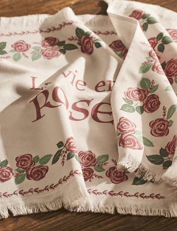 Rose Pamuklu Baskılı Kurulama Bezi 2'li Krem (40x50 cm)