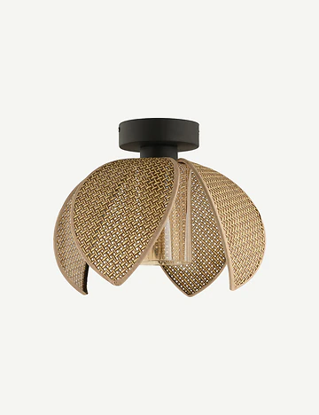 Nerida Plafonyer Rattan Avize Kahverengi (26x20 cm)