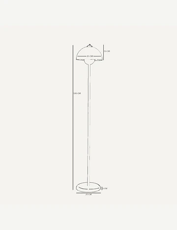 Bailey Lambader Siyah (25x25x145 cm)