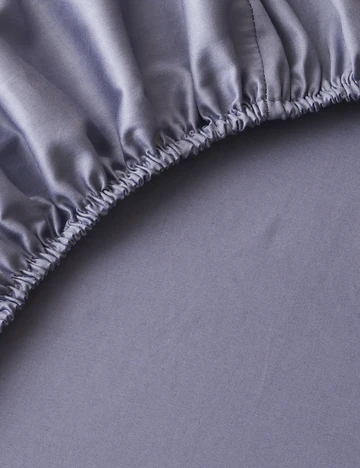 %100 Pamuk Saten Supreme Basic Tek Kişilik Lastikli Çarşaf Mavi (100x200x35 cm)