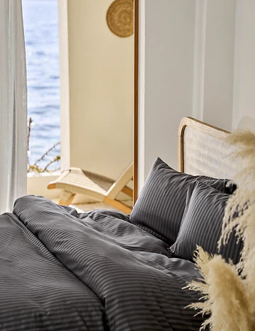 Premium Tencel Çift Kişilik Saten Nevresim Seti Antrasit (200x220 cm)