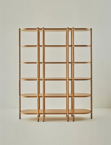 Cosmos Modüler 3 Parça 6 Katlı Kitaplık Meşe-Beyaz (58x41x176 cm)
