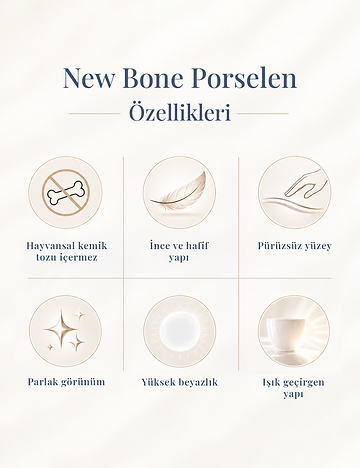 Rebecca New Bone 24 Parça 6 Kişilik Yemek Takımı
