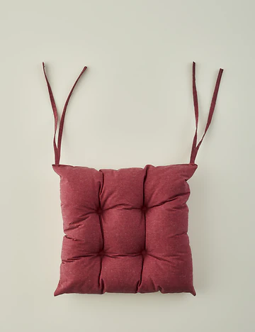 %100 Pamuk Linda Sandalye Minderi Seti 4'lü Bordo (40x40 cm)