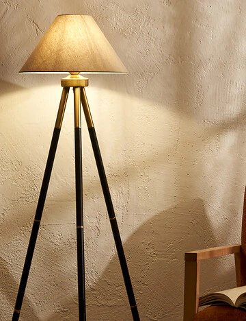 Belvano Siyah-Eskitme Tripod Lambader Siyah (45x143 cm)