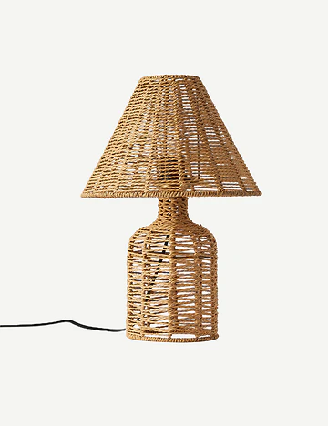 Serdon İpli Rattan Hasır Abajur Naturel (28x40 cm)
