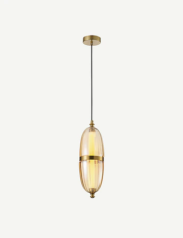 Fenira 6 Watt 3000K Ledli Bal Camlı Tekli Sarkıt Led Avize (70x13 cm)