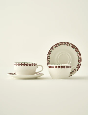 New Year Yılbaşı 2'li Porselen Çay Fincanı Seti (270 cc)
