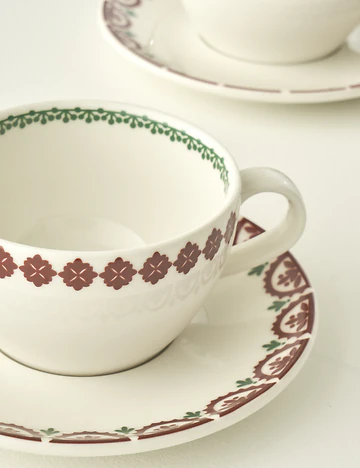 New Year Yılbaşı 2'li Porselen Çay Fincanı Seti (270 cc)