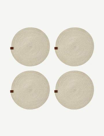 %100 Pamuk Lino Amerikan Servis 4'lü Krem (36 cm)