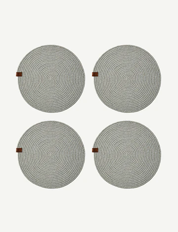 %100 Pamuk Lino Amerikan Servis 4'lü Gri (36 cm)