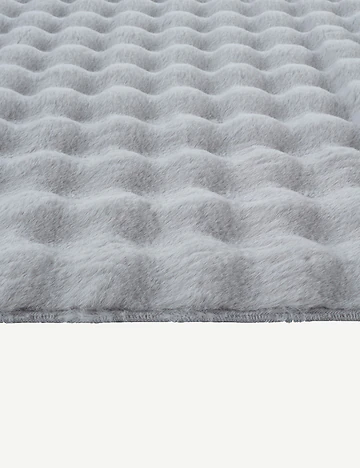 Bubble Peluş Halı Gri (80x150 cm)