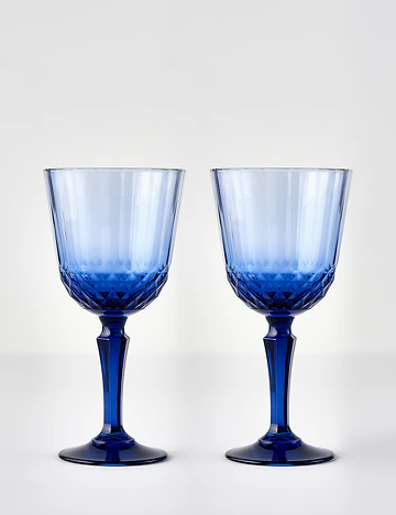Colore Kesme Kadeh 2'li Mavi (310 cc)