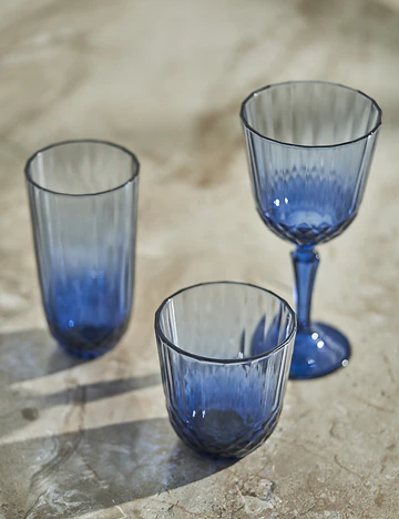 Colore Kesme Kadeh 2'li Mavi (310 cc)