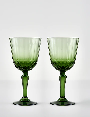 Colore Kesme Kadeh 2'li Yeşil (310 cc)