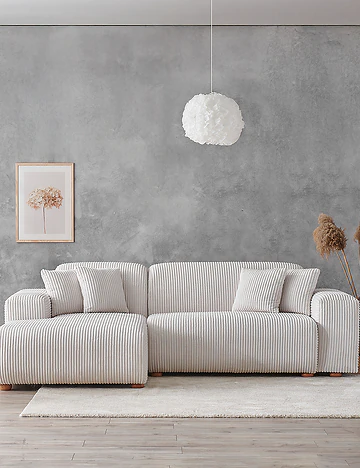Morgan L Koltuk Beyaz (95x255x58 cm)